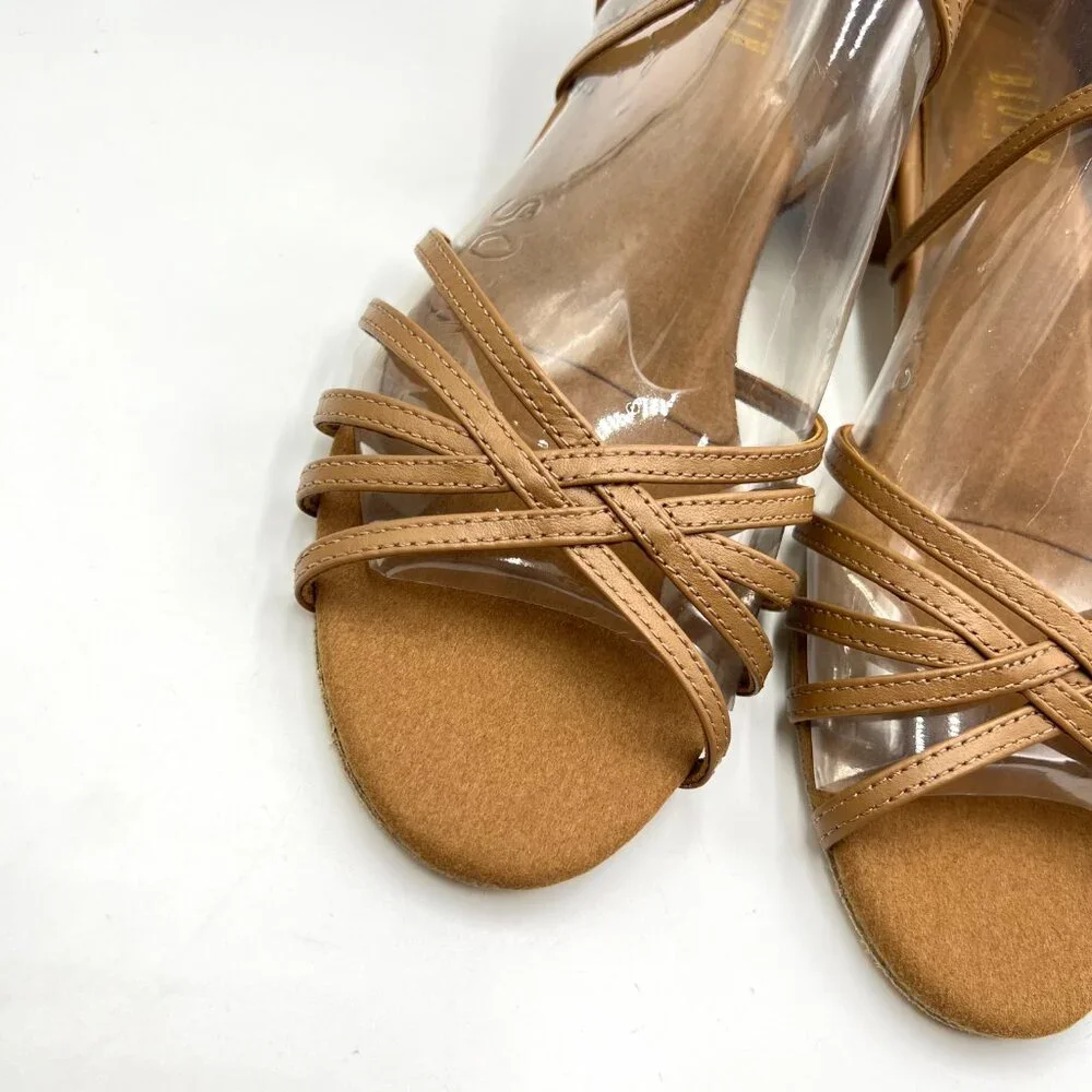 Bloch Womens Size 9.5 S0806L Annabella Caramel Tan Latin Dance Shoes‎ Heels
